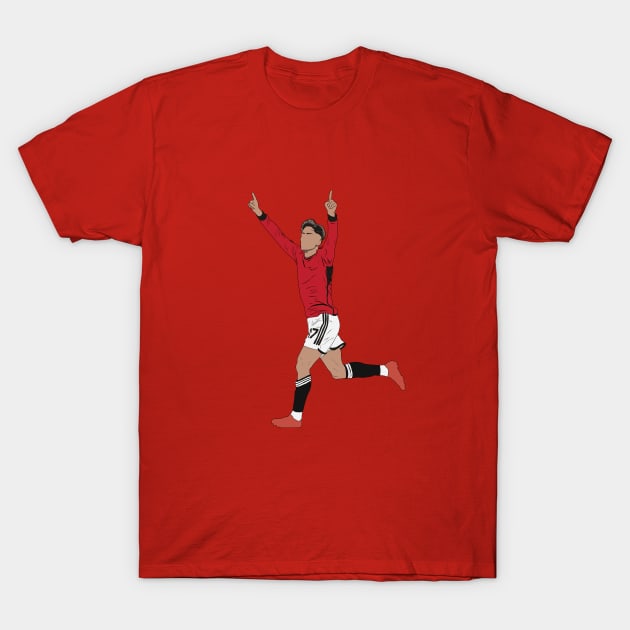 Alejandro Garnacho Goal Celebration T-Shirt by Hevding